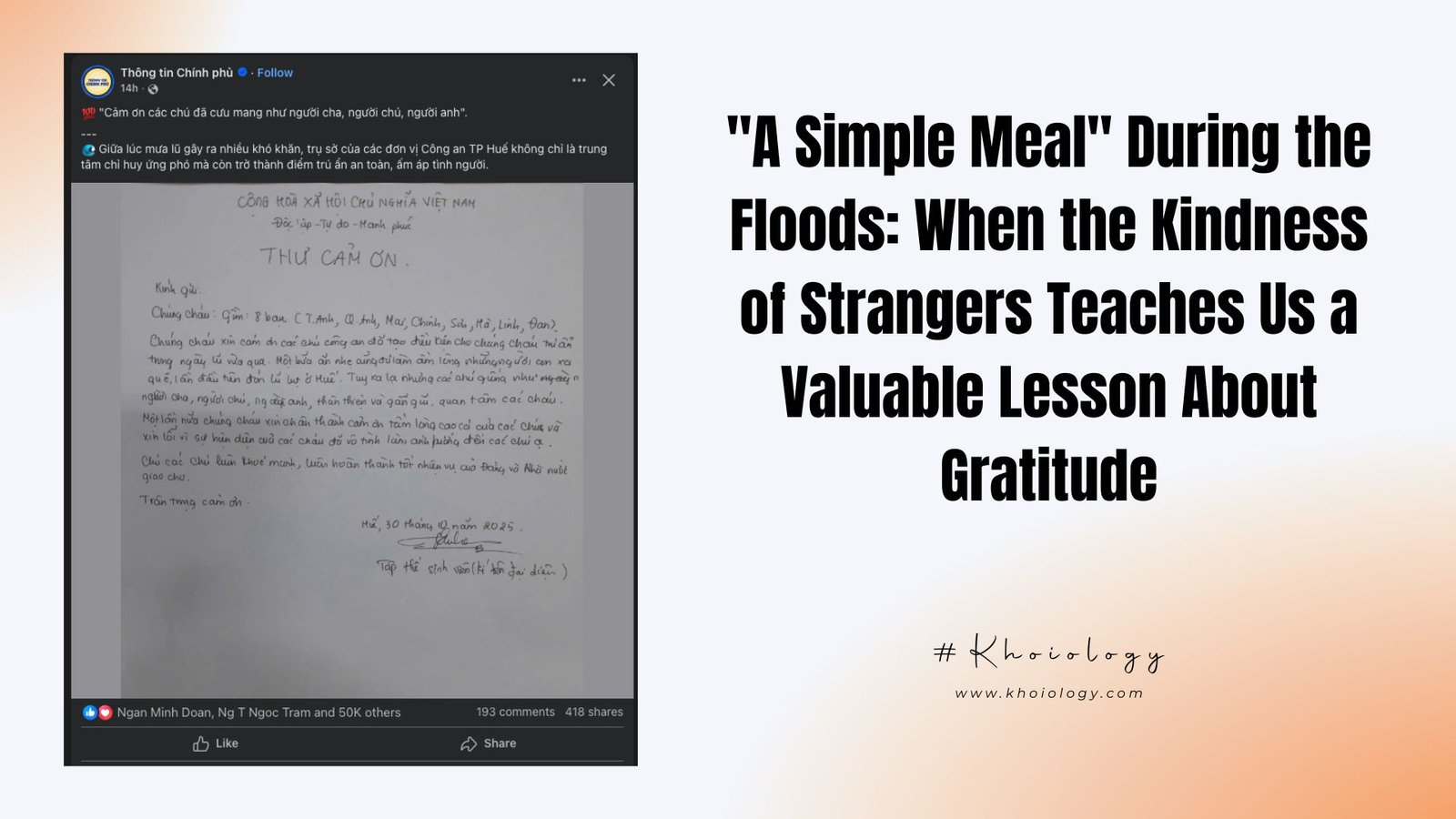 "A Simple Meal" During the Floods: When the Kindness of Strangers Teaches Us a Valuable Lesson About Gratitude