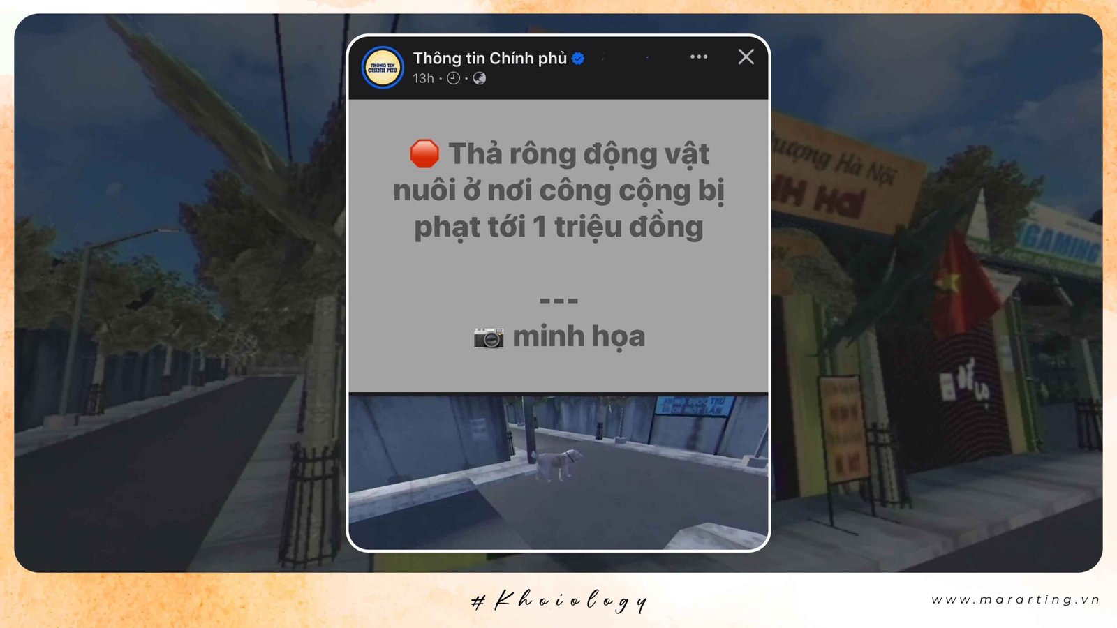Government Fanpage implied to mention hottrend game Pho Anh Hai